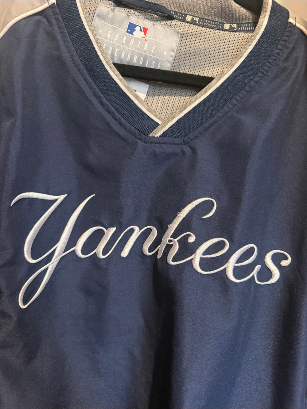 Genuine Merchandise Navy and White Yankees V-Neck Pullover